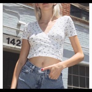 Brandy Melville floral Rae thermal wrap top